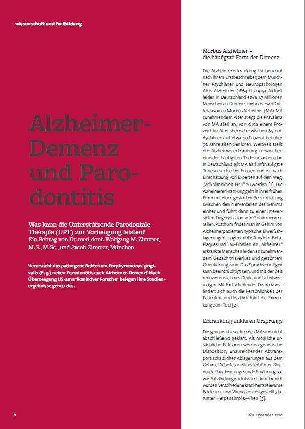 Alzheimer-Risiko durch Parodontitis